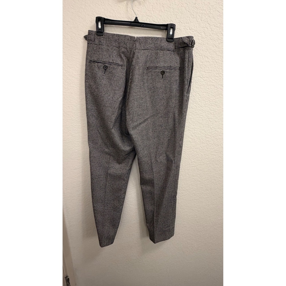 Suitsupply Italy Men Houndstooth Wool Pleated Side Tab Dress Pants - Picture 2 of 9
